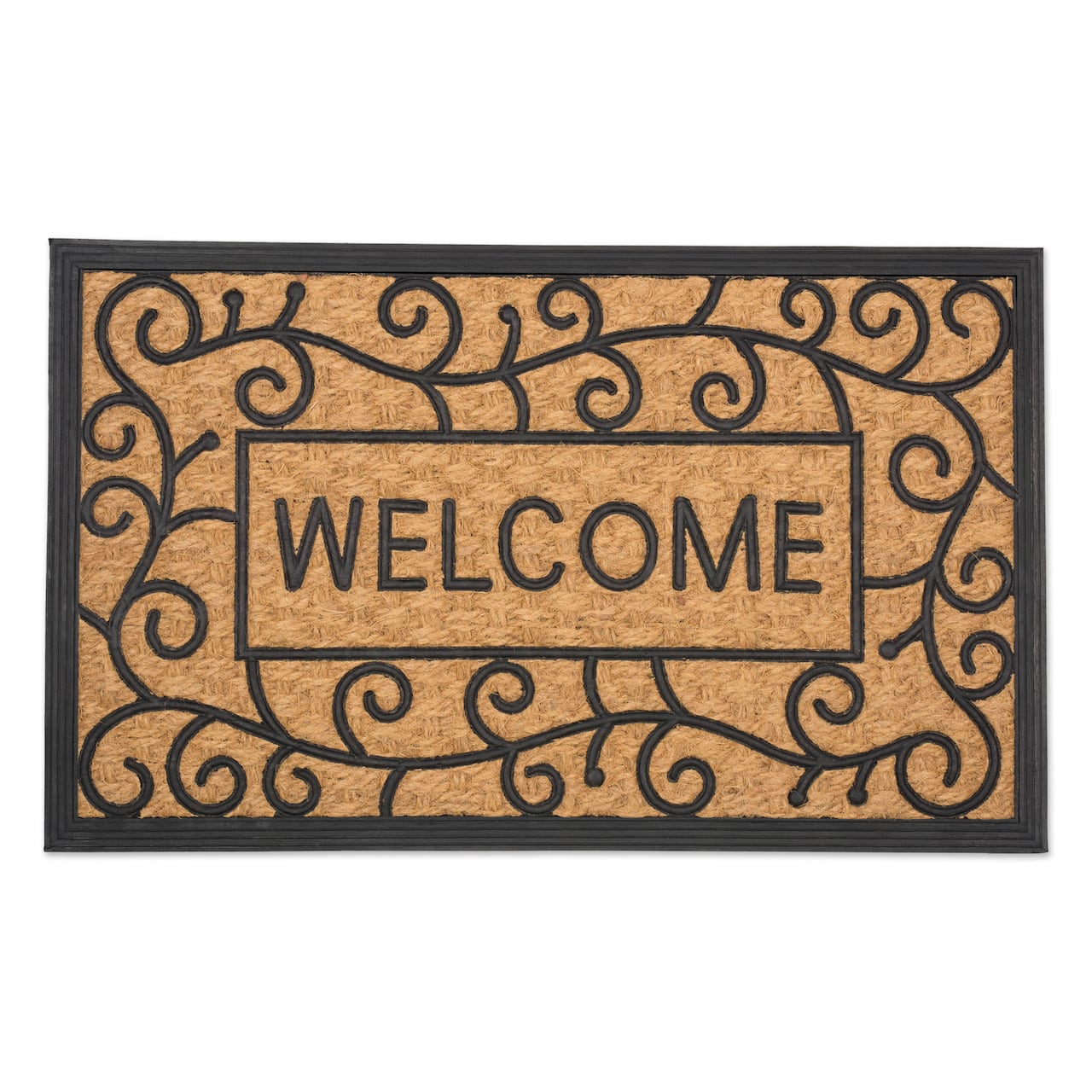 DII® Tuffridge Light Swirls Welcome Coir & Rubber Doormat